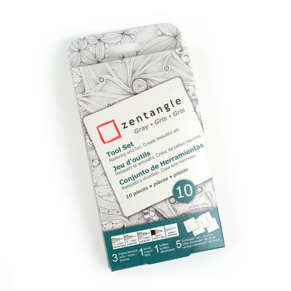 10" Square Zentangle Tile Set with Gray Pen